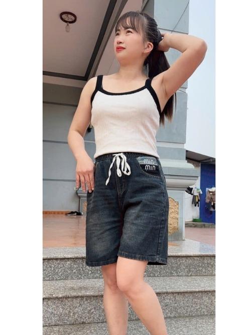 Quần Short Jeans Nữ Cạp Chun Lưng Cao, Quần Bò Nữ Trẻ Trung Năng Động 2