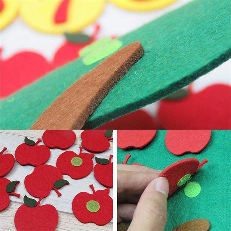 Apple Tree Learning Numbers Felt Board (1 Set), Counters Math Toy, Math Games Manipulatives, Montessori Counting Toy 2