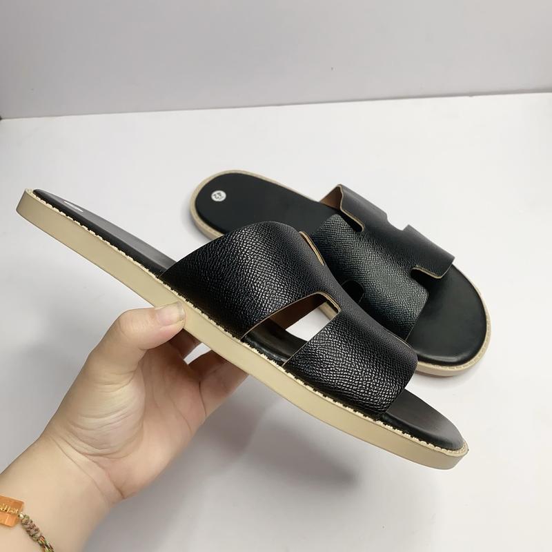 Dép nam quai ngang chữ H  cho nam quai da đen đế bằng cao su giả gỗ cao cấp. Boy cháy phố- dép nam đẹp 2024 Sandal DéP Jean Quai Hậu Nhung 5