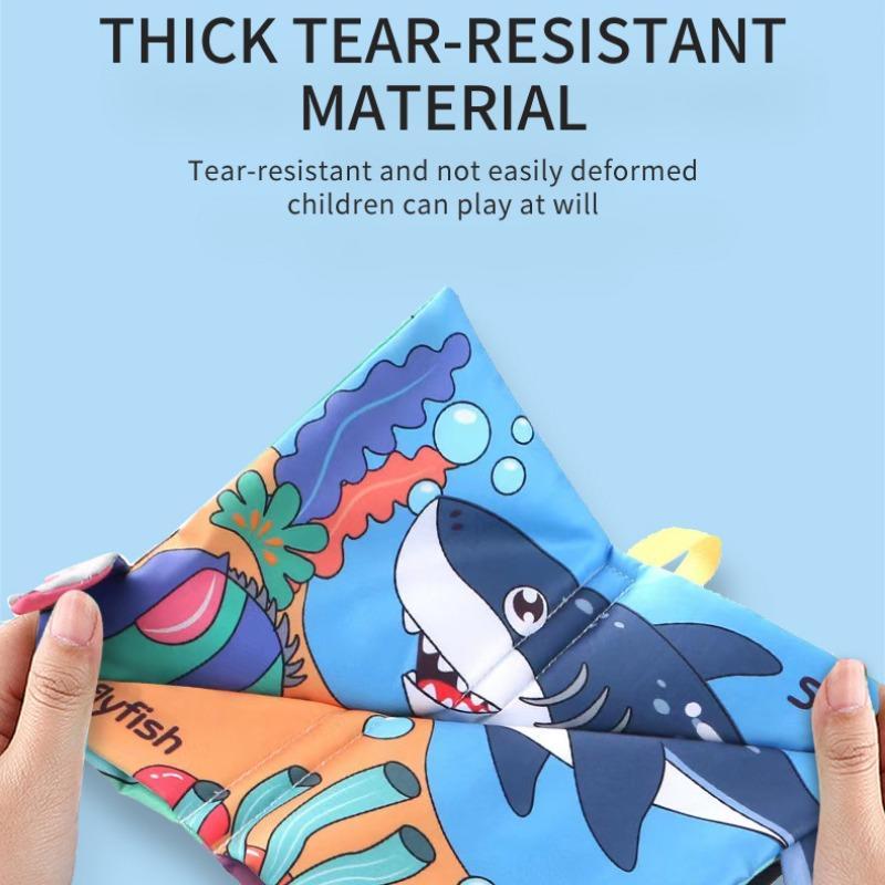 Product Introduction of Baby Tail Cloth Book, 1 Count Cute Tear-proof Baby Books, Early Education Tactile Stimulation Toy, Safety Baby Books for Newborn Infant 3