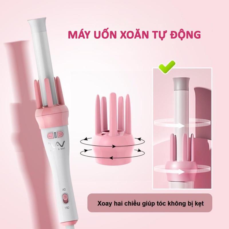 Máy Uốn Tóc Xoăn Tự Động, Máy Làm Xoăn Tóc Xoay 360 Độ Tiện Lợi