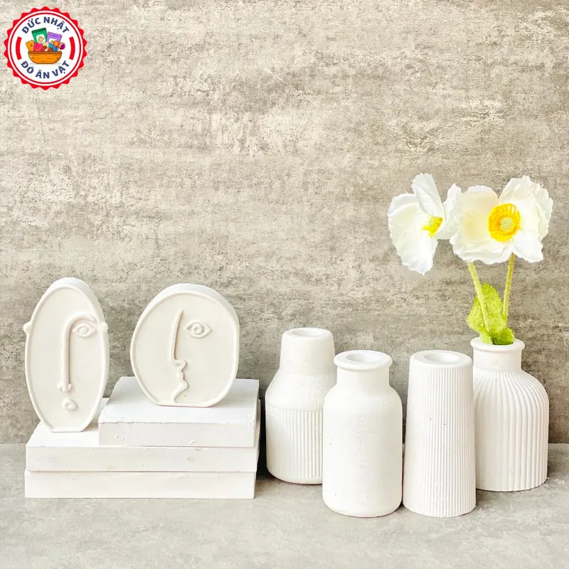 Lọ hoa thạch cao dùng chụp ảnh sản phẩm, decor trang trí nhà cửa 4