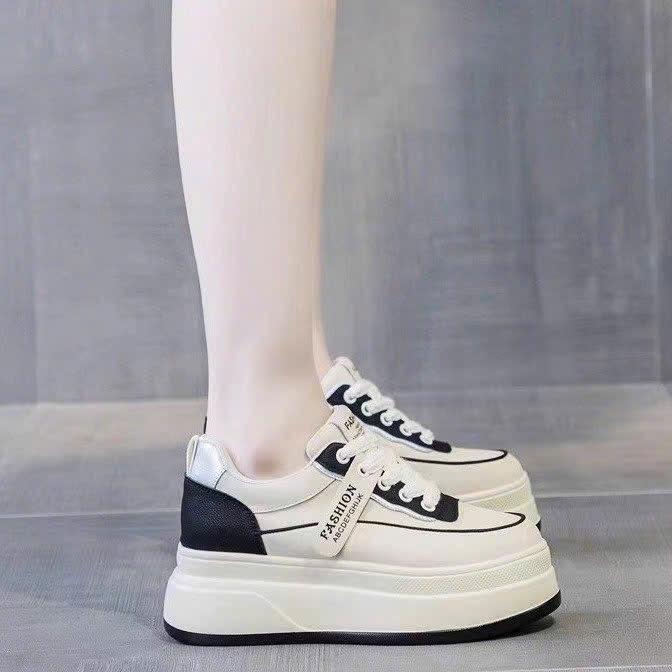Giày thể thao siêu nhẹ chất da 7cm Nữ Shoes