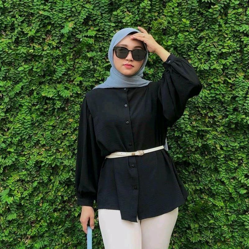 [Lboss] reva blouse cringkle/atasan wanita kekinian/blouse wanita termurah paling trend kemeja viral 5
