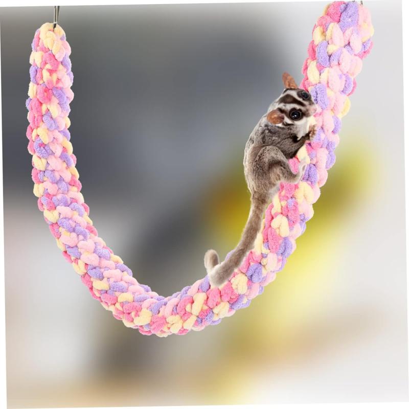 Product Introduction of HG 1PC Totority Hammock Swing Ferret Toys Sugar Glider Toys, Hamster Toy Cage Rat Rope Toy Sugar Glider Toy Bird Rope Perch Swing Toy for Climbing/Exercising Hammock Swing Ferret Toys 19