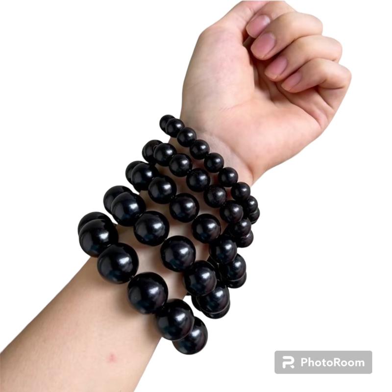 Vòng tay gỗ mun sừng chìm nuớc đen bóng size 6-20 mm phong thuỷ trang sức  Đeo Tay Phụ Kiện Hoa 4