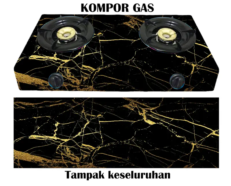 Sticker Kompor 2 Tungku Motif Marmer Elegant 7