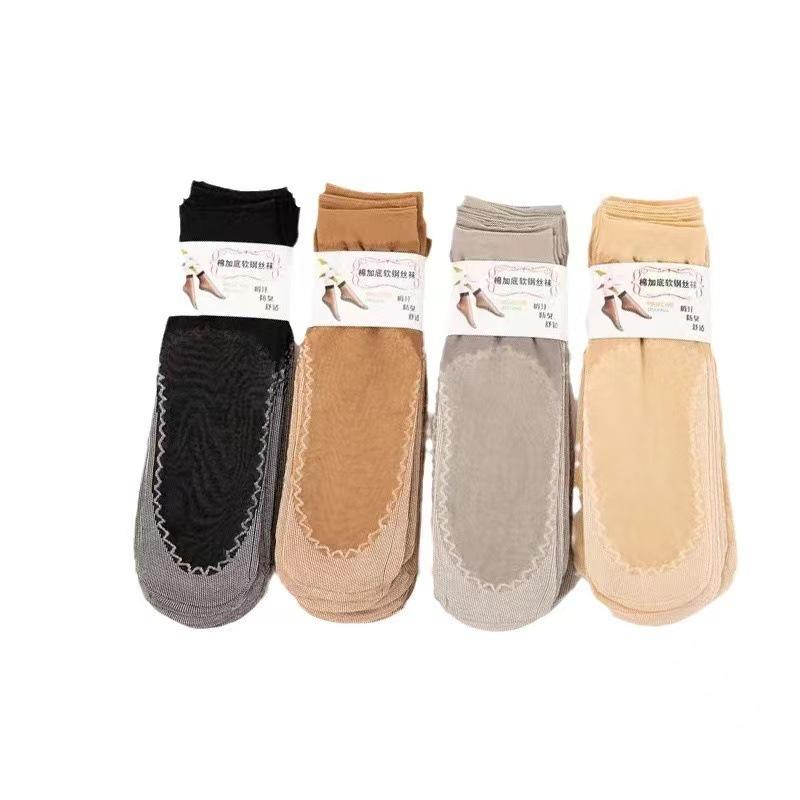 Product Introduction of Tất Ngắn, Dành Cho Nữ, Mùa Hè, Pha Lê Mỏng, Tất Dây Thép, Chống Trượt, Đế Bông, Tất Lụa, Màu Da Thịt, Bàn Chân Không Hôi, 5 Đôi, Gửi Đi 7