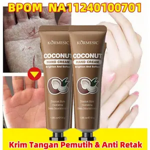 Coconut Hand Cream 30g BPOM Anti Keriput Krim Tangan Anti Keriput Coconut Oil Perbaikan Anti Kerut Kering Dan Kasar Pemutih Kulit Badan Permanen Moisturiz Hand Cream Krim Tangan Anti Keriput Tangan Menutrisi Kulit Kering