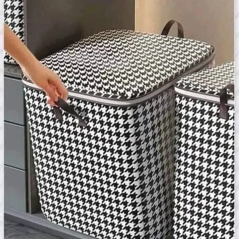 Giỏ đựng quần áo 100l có khóa túi đựng chăn ,màn đa năng có thể gấp gọn cho vào rổ 5
