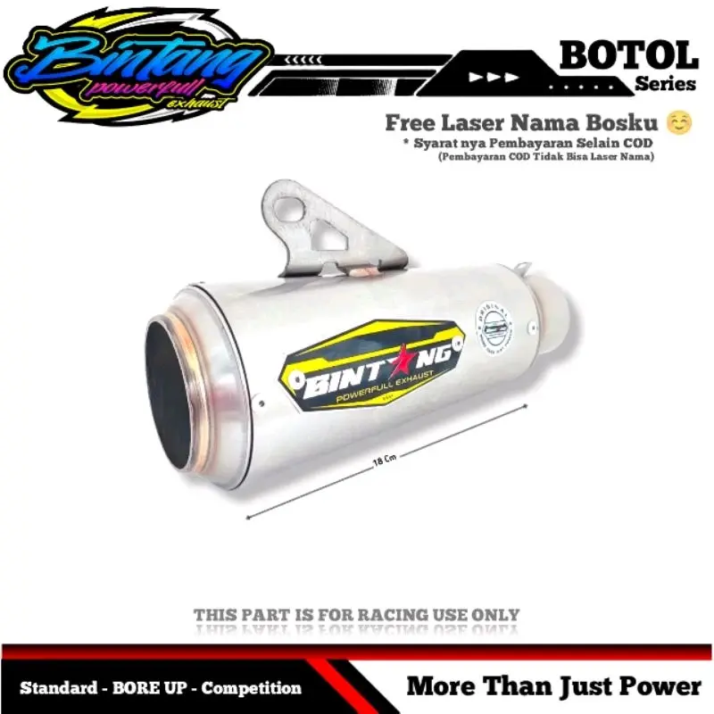 Knalpot Drag inlet 50mm Slincer only Original Binatang Powerfull Exhaust Free Laser Nama