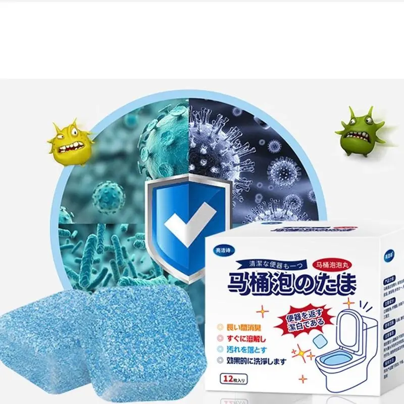 Hộp 12 viên tẩy bồn cầu đa năng màu xanh giúp tiêu diệt mọi vi khuẩn 3