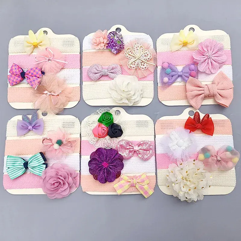 Caramel - Bandana Bayi Anak-Anak Perempuan Headband Set 3 Pcs Accessories Motif Pita Bunga Bando Newborn Aksesoris Rambut 5
