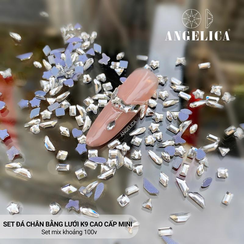 Set Đá Chân Bằng Lưới K9 Cao Cấp Mix Hình - ANGELICA Đá Nail Cao Cấp CBL Nữ Women Sơn gel đánail