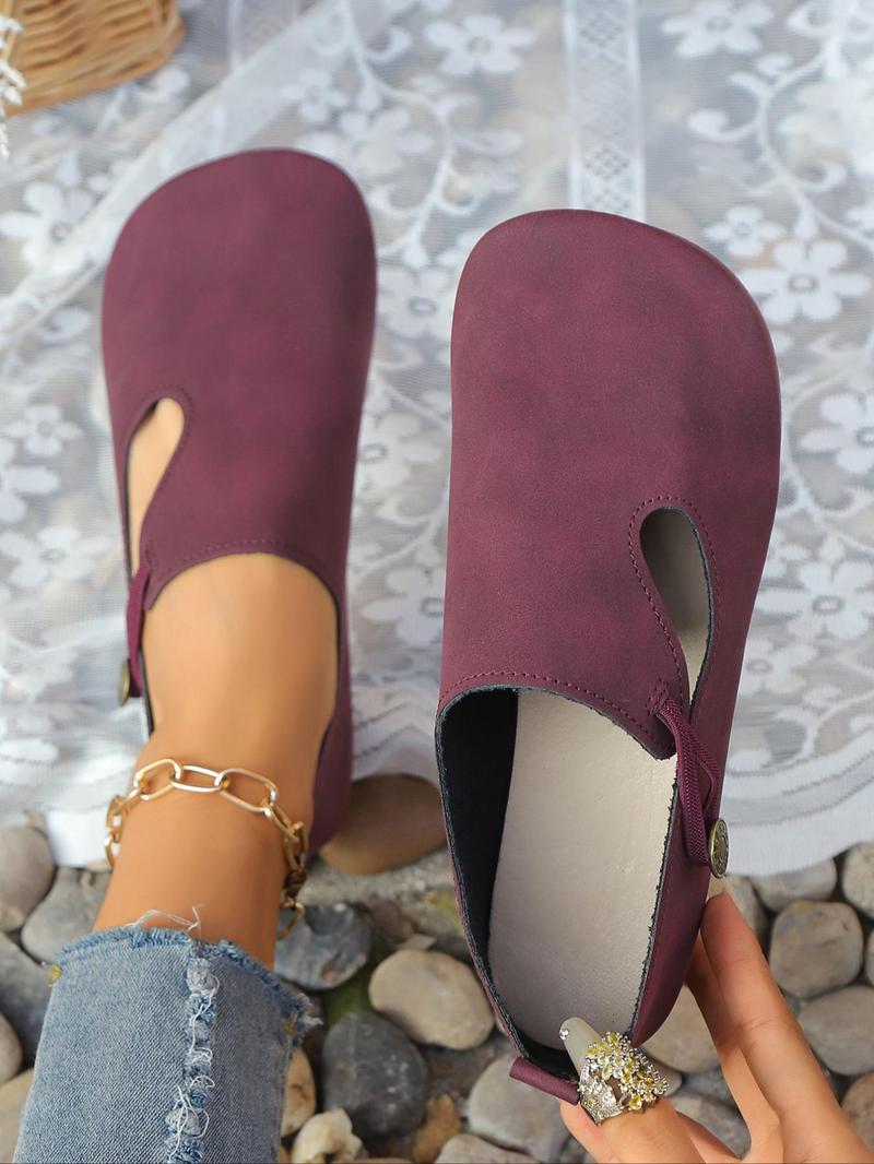 Product Introduction of Women's Fashionable Solid Color Flat Shoes, Casual Comfortable Breathable Slip on Shoes for Daily Wear, Lightweight Breathable Brown Shoes for All Seasons 7