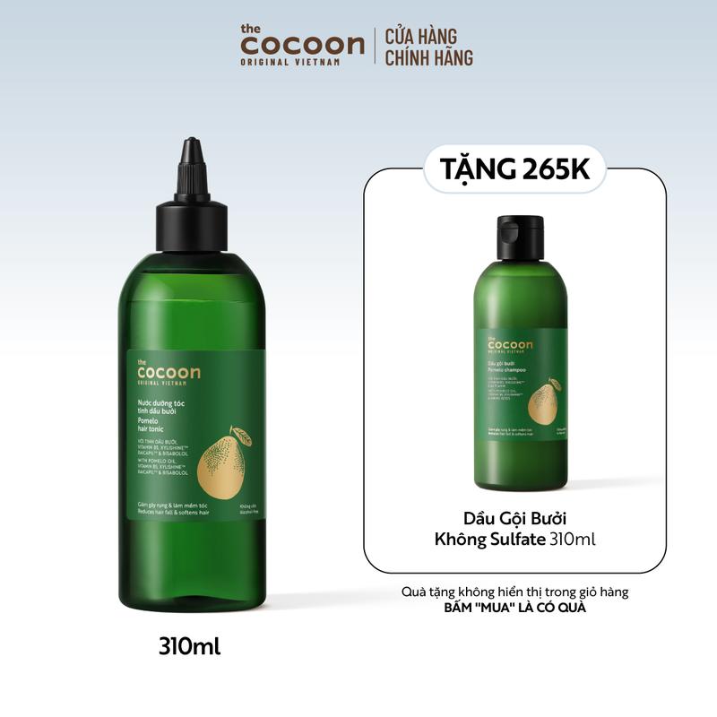 [COMBO MUA 1 TẶNG 1] BIGSIZE Nước dưỡng tóc tinh dầu bưởi Cocoon 310ml TẶNG dầu gội bưởi Cocoon 310ml