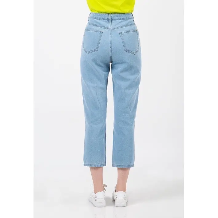 Celana jeans panjang cewe highwaits boyfriend korea - jeans korea boyfriend highwaist wanita Cewe termurah Tebal Dark 2