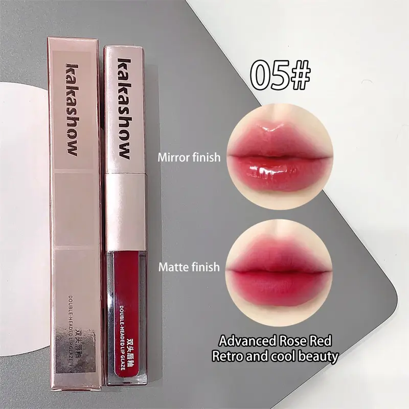 Son Môi Lì, Kakashow, Son Kem Hai Đầu, Lâu Trôi, Nhung Sương Mềm, Lì, Tự Nhiên, Mịn Màng, Nhẹ, Son Bóng Nước, Không Thấm Nước, Không Dễ Cởi Trang Điểm, Không Khô, Cốc Không Dính, Giá Cả Phải Chăng, Mỹ Phẩm 2