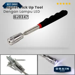 Tongkat Magnet Pick Up Tools Telescopic dengan Lampu LED