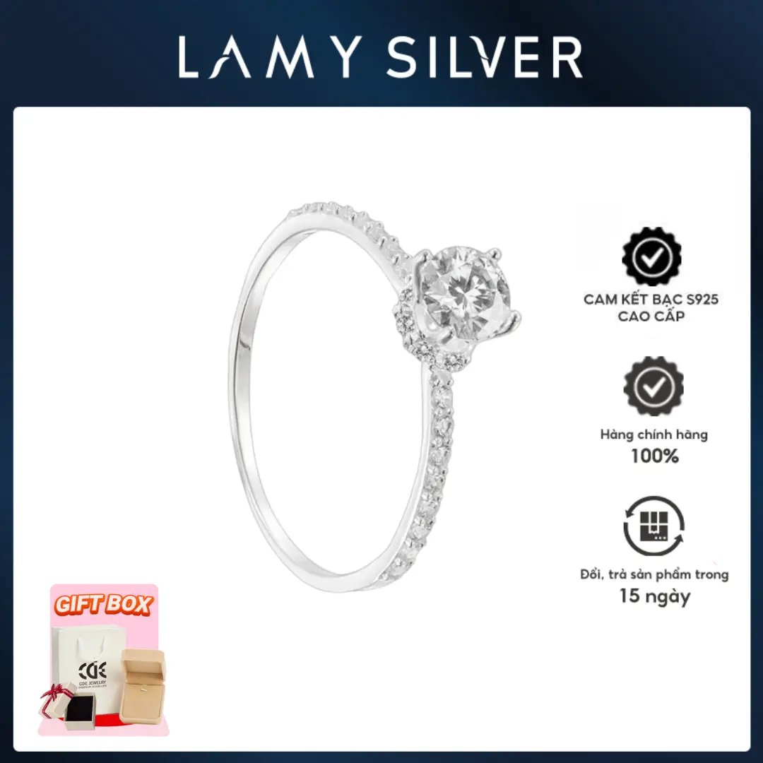 [Ngọc Matcha] Nhẫn nữ CDE Stone Encrusted Crown Ring CDE8160SV - Women Ring Voi