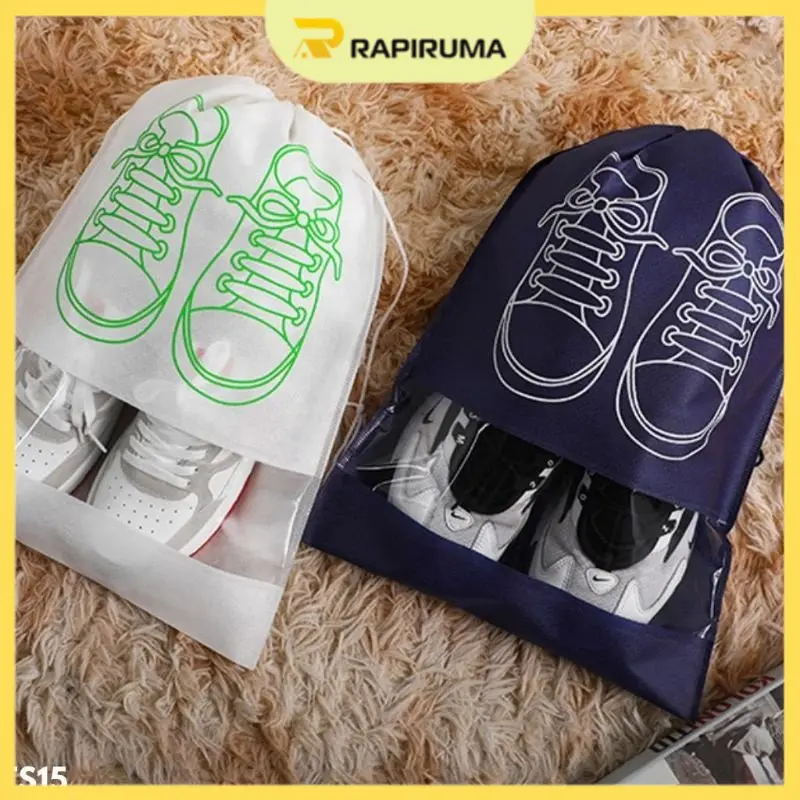 Tas penyimpanan sepatu / Tas Sepatu / tasSponbound Serut Korean Shoe Bag Travel Shoe Pouch Murah Berkualitas Kantong Kanvas 2