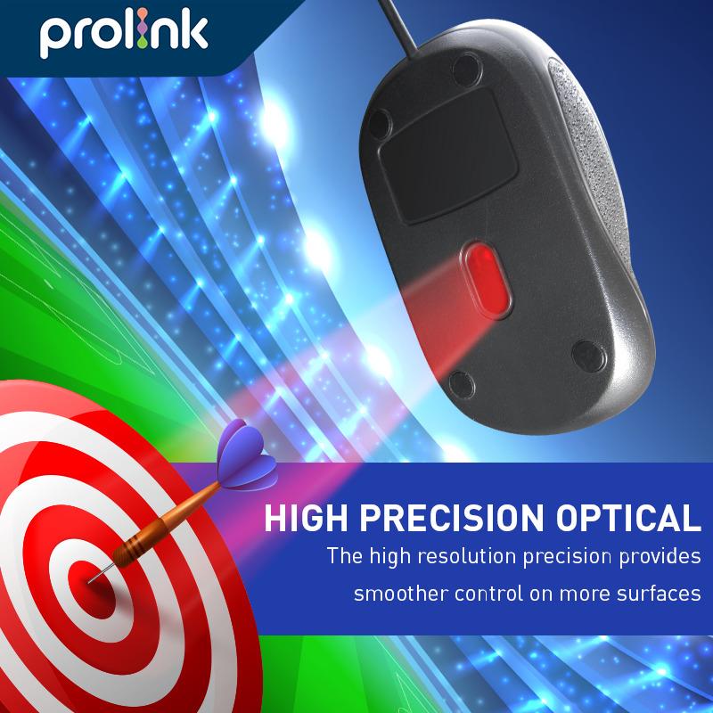 Prolink Mouse Wired Cable l 3 buttons l USB Optical 1200DPI l PMO630U 2
