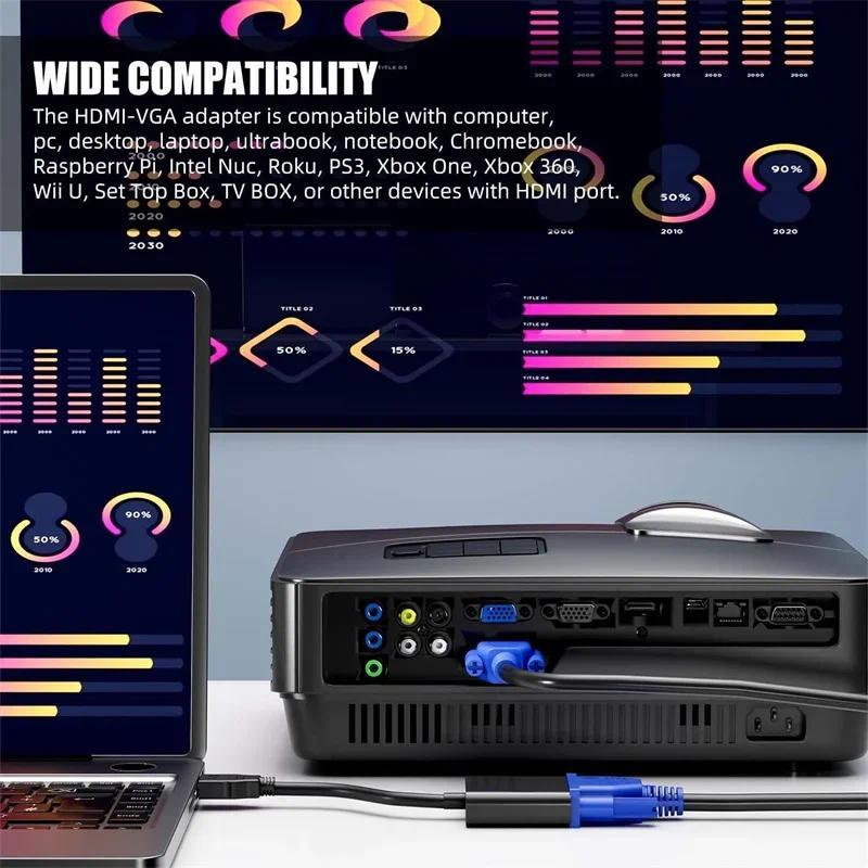 Product Introduction of 1080P DP to VGA Adapter Cable DisplayPort Male to VGA Female Converter Adapter For Projector TV Laptop Computer 3