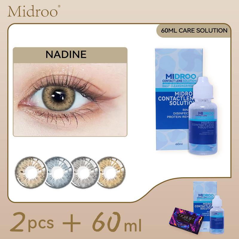 Midroo Stunna Girl Contact Lens With Solution(60ml)Graded 0.00 Annually Replace 14.2mm 2 Pcs Lenses