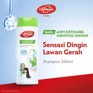 Lifebuoy Shampoo Anti Ketombe Menthol Dingin 340ml - Rambut Bebas Ketombe
