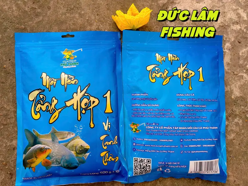 Mồi Nền Tổng Hợp Phú Thành 500g Số 1 + 2 Vị Tán Thơm, Vị Thơm Tán Cho Mồi Câu Cá - Bắt Cá, Đi Câu 2
