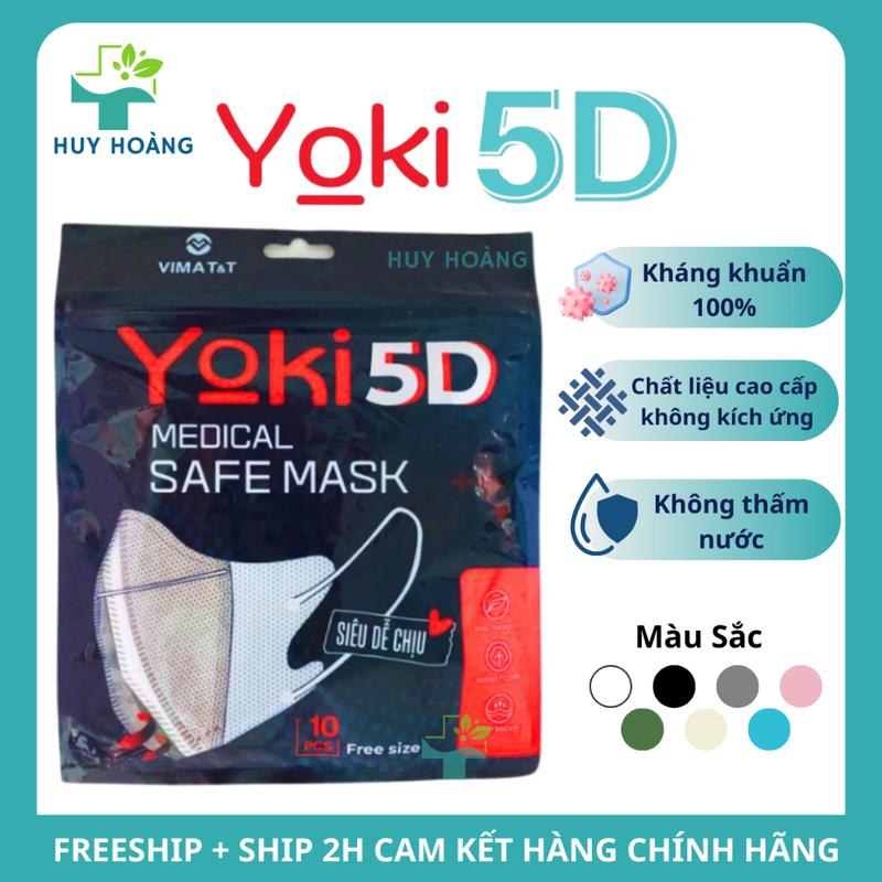 Thùng 300Cái Khẩu trang 5D Mask Yoki 4 lớp kháng khuẩn siêu dày Khẩu trang y tế chống bụi tia UV