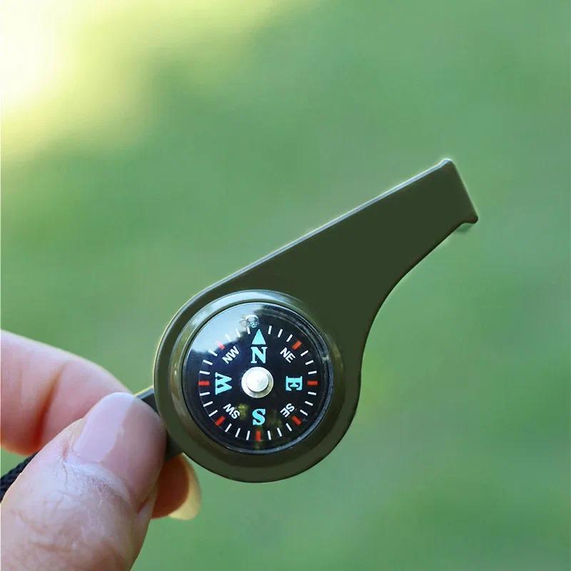 3-in-1 Emergency Whistle With Compass & Light - Outdoor Survival