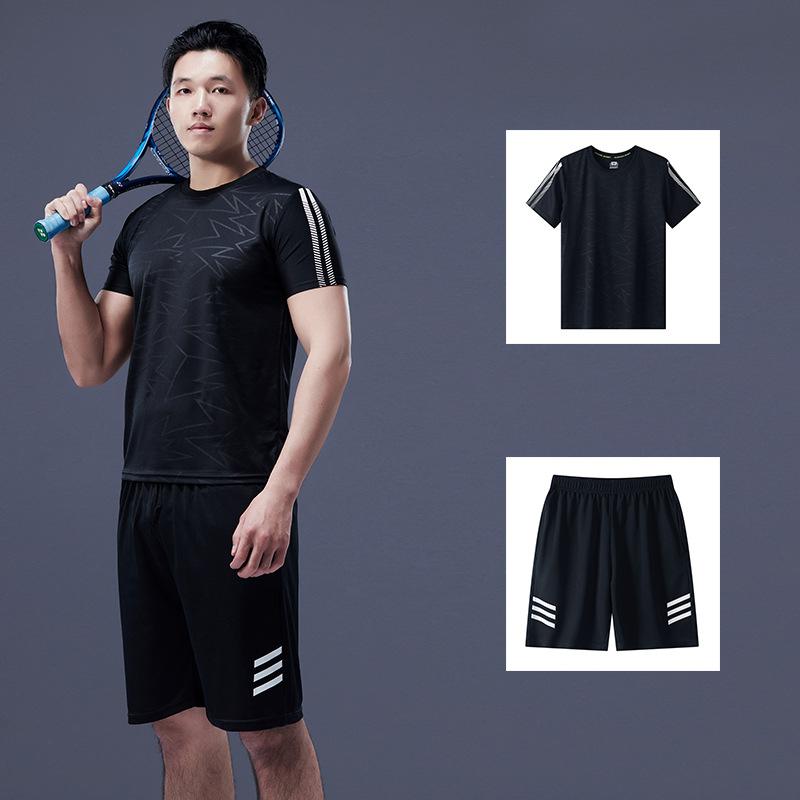 Product Introduction of Friendrich-Sports Suit Men's Summer Thin Quick-Drying Running Suit Short-Sleeved T-shirt Two-Piece Set Casual Men's Clothing Manufacturer 19