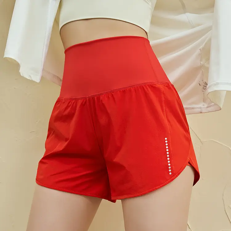 Quần short thể thao nữ Cao eo hông nâng và kiểm soát bụng Nhanh khô thoáng khí quần yoga chuyên nghiệp chạy Tập Yoga Sport
