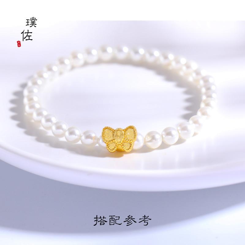 Product Introduction of Placer Gold DIY Accessories Bow Girl Fairy Style Bracelet Bracelet Beaded Women Cute Beads Accessories Necklace 2