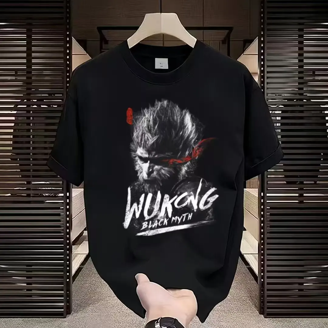 1Pcs new men's fashion Wukong T-shirt Menswear Top Lingerie Streetwear Round Neck Crewneck Tropical Casual Short Sleeve