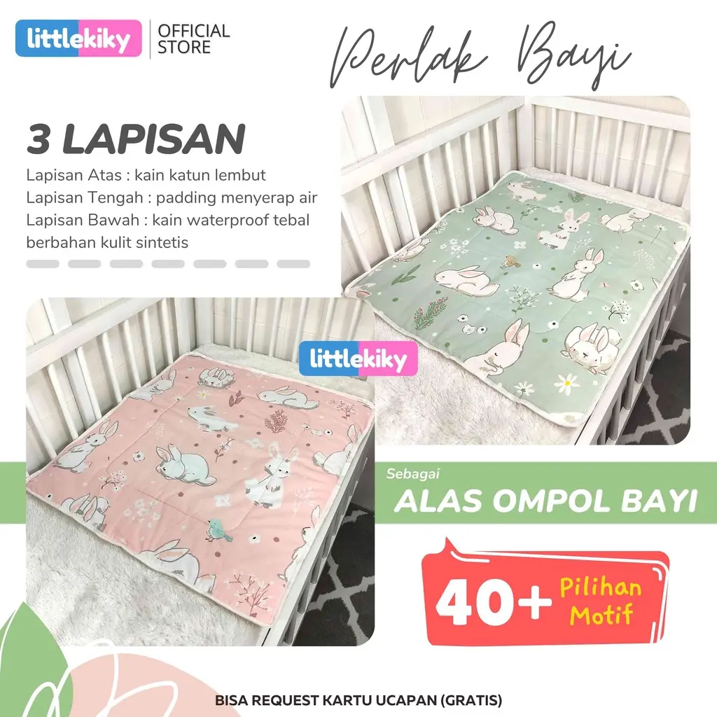 Perlak Bayi Katun 3 Lapis 80x70cm Anti Ompol Perlak Bayi Katun 3 Lapis 80x70cm Anti Ompol