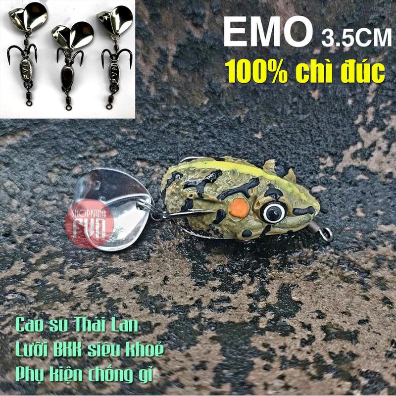 Nhái hơi EMo BJ CHÌ ĐÚC dài 3.5cm trị bú bình đến Hugo lưỡi BKK ring phụ kiện Thái Lan Đi Câu Bắt Cá Fishing Câu Cá