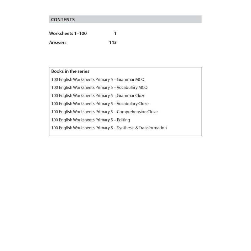 Product Introduction of High Quality 100 English Worksheets Primary 5  Comprehension Cloze | Latest MOE Syllabus Assessment Books 5