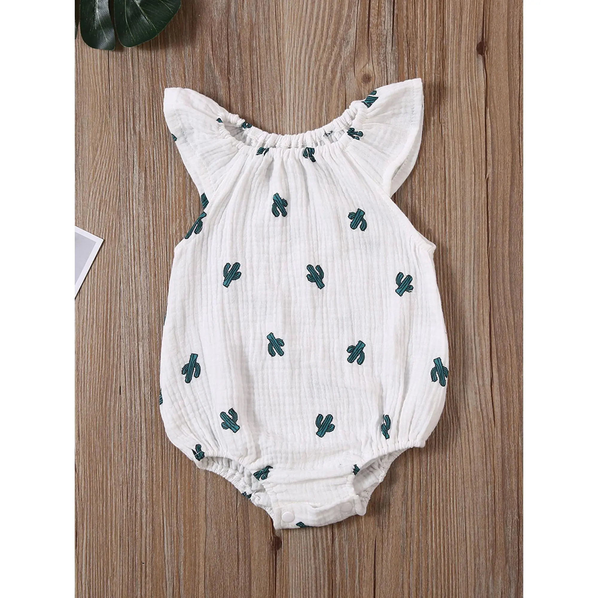 Summer Toddler Infant Newborn Baby Girl Bodysuit Cactus Radish Cherry Sleeveless Clothing Playsuit Round Neck Jumpsuit