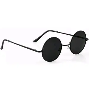 PL-A31 Kacamata Hitam Bulat Pria Wanita Fashion Retro Vintage Metal Sunglasses