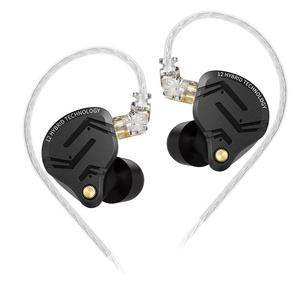 KZ ZS12 PRO X インイヤーモニターイヤホン、1DD+5BAハイブリッド有線ゲーミングイヤホン、オーディオファイル向けの2ピンケーブル付き最高のインイヤーヘッドフォン