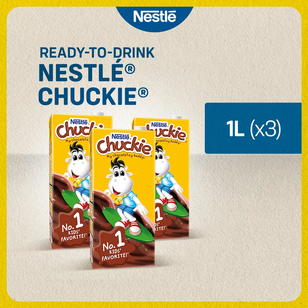 NESTLÉ CHUCKIE Chocolate Flavoured Milk 1L - Pack of 3