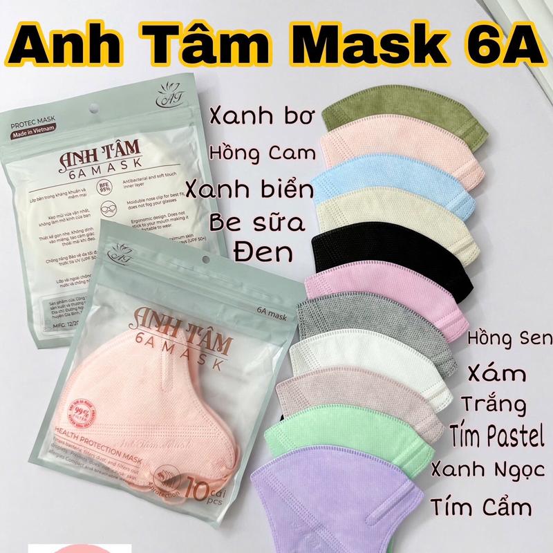 Thùng 200 Chiếc  Tặng 20c 5D  Khẩu Trang 6A Anh Tâm 4 Lớp Kháng Khuẩn Che Phủ Kín Khuôn Mặt Chống Nắng Tia UV  - Phụ Kiện Accessories Nam 