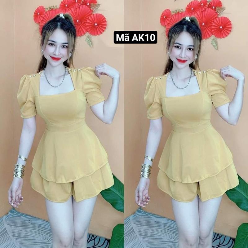 SÉT BỘ QUẦN ĐÙI VÁY - SIÊU HOT - AK10 Nữ Thun Women Top Áo 1