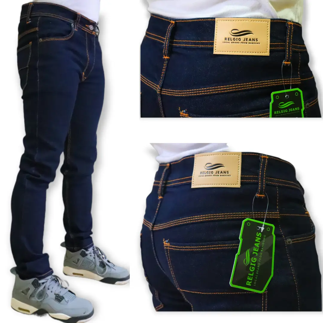 Celana jeans pria slimfit panjang Original Relgig Santai