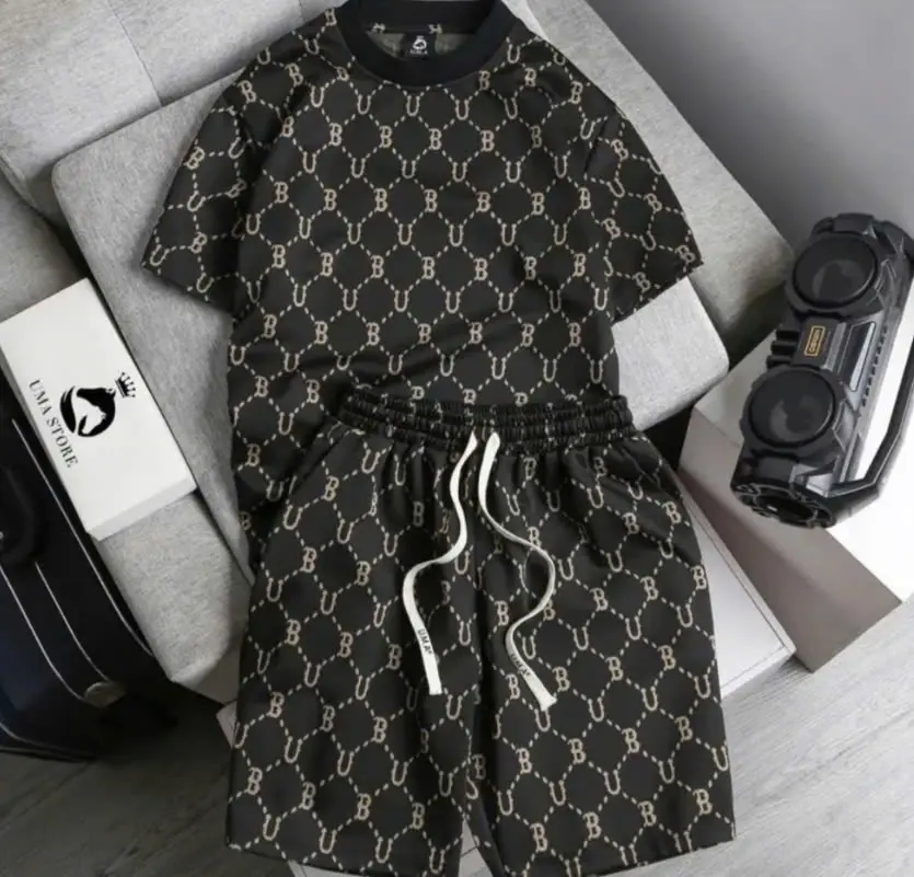 Bộ Quần Áo Cộc Nam Nữ B U Full, Bộ Phông Chất Mát Cá Tính Hott 2025 - Thiết Kế Hiện Đại, Unisex, Form Rộng Thoải Mái