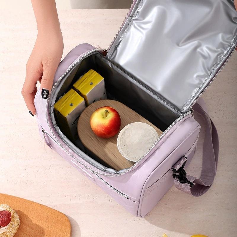 Large Capacity Insulated Lunch Bag, 1 Count Portable Lunch Box Bag with Handle, Lunch Box Storage Bag for Work & Outdoor Picnic 2