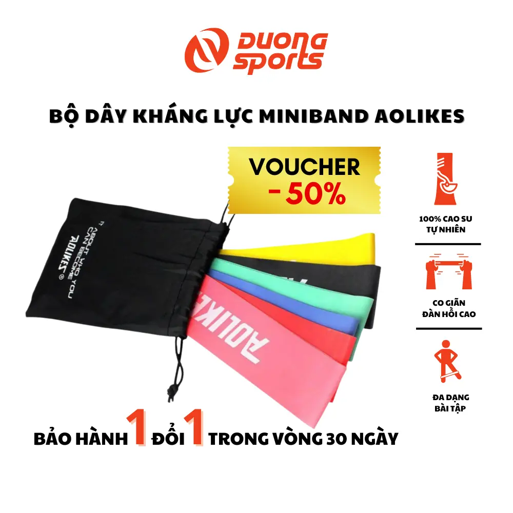 Dây Kháng Lực Dây Mini Band Tập Toàn Thân HIFIT Aolikes Tập Mông Tập Chân Tập Tay Bóng Đá