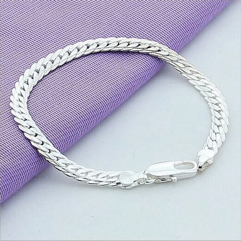 Plated Fashion Snake Chain 5 mm Width Bangle Trendy Men Bracelets